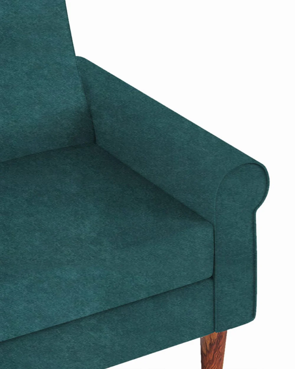 Colonial Couch Single Seater Green Velvet Dark Green - Image 6