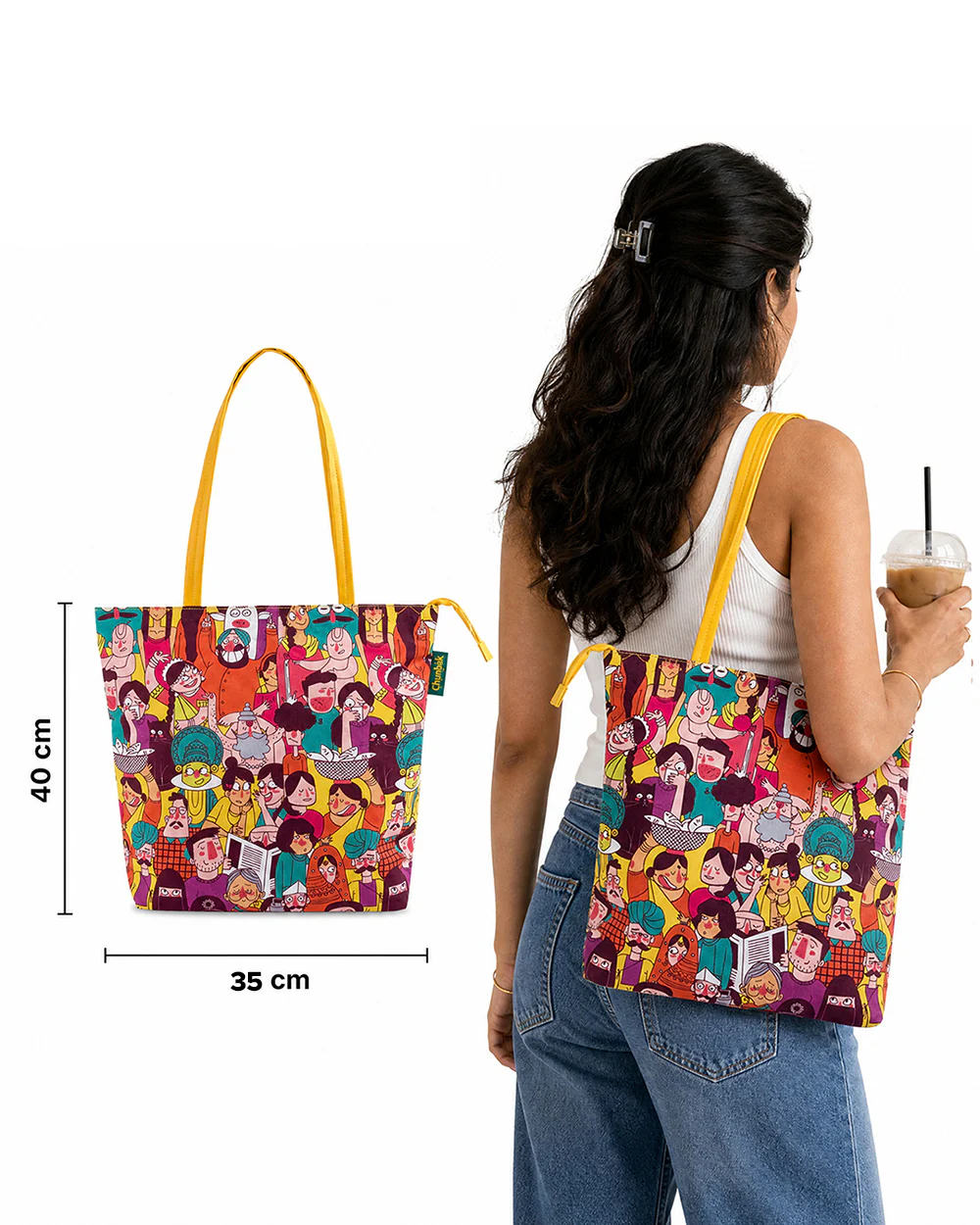 Colorful Faces of India Tote Bag - Image 4