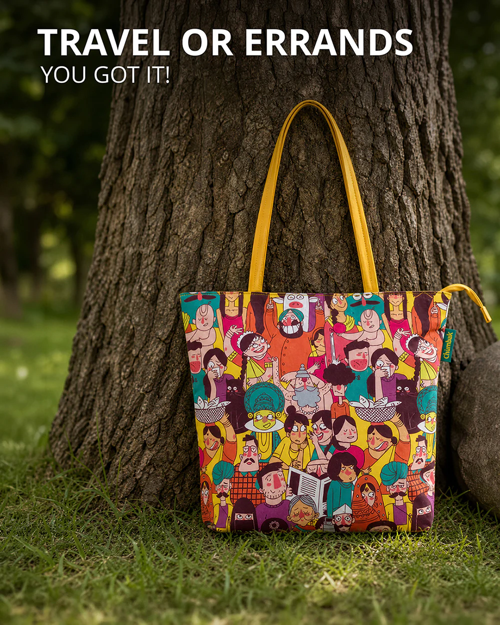 Colorful Faces of India Tote Bag - Image 6