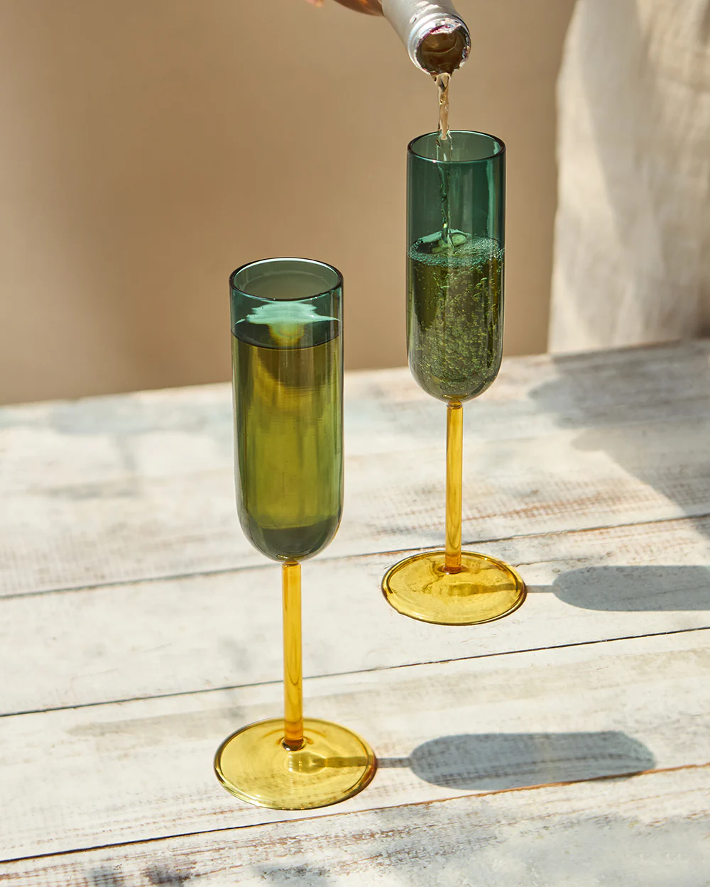 Cove Flute Glass Gift Set - Set of 2 | 270 ml | Summer Serenade