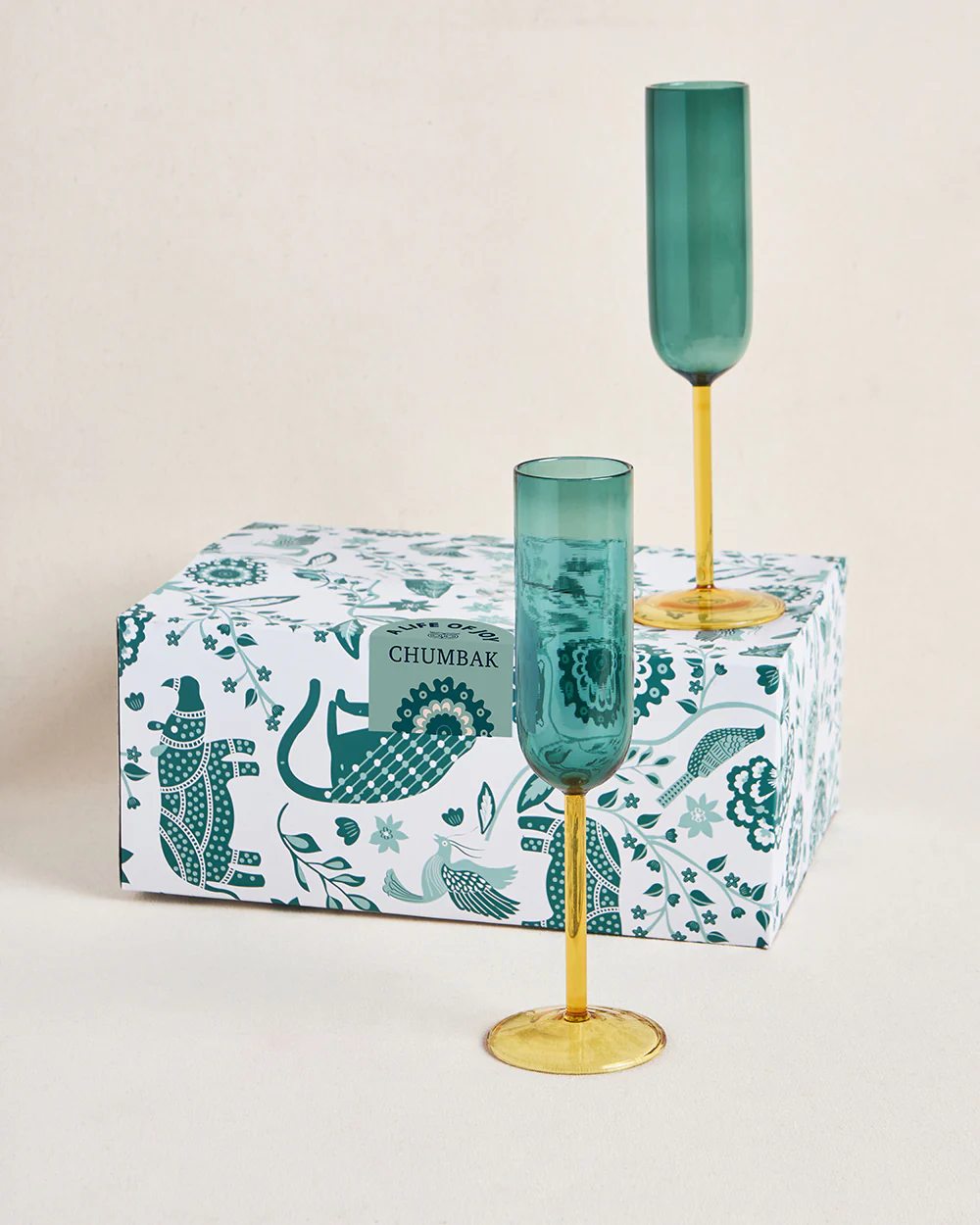 Cove Flute Glass Gift Set - Set of 2 | 270 ml | Summer Serenade - Image 3