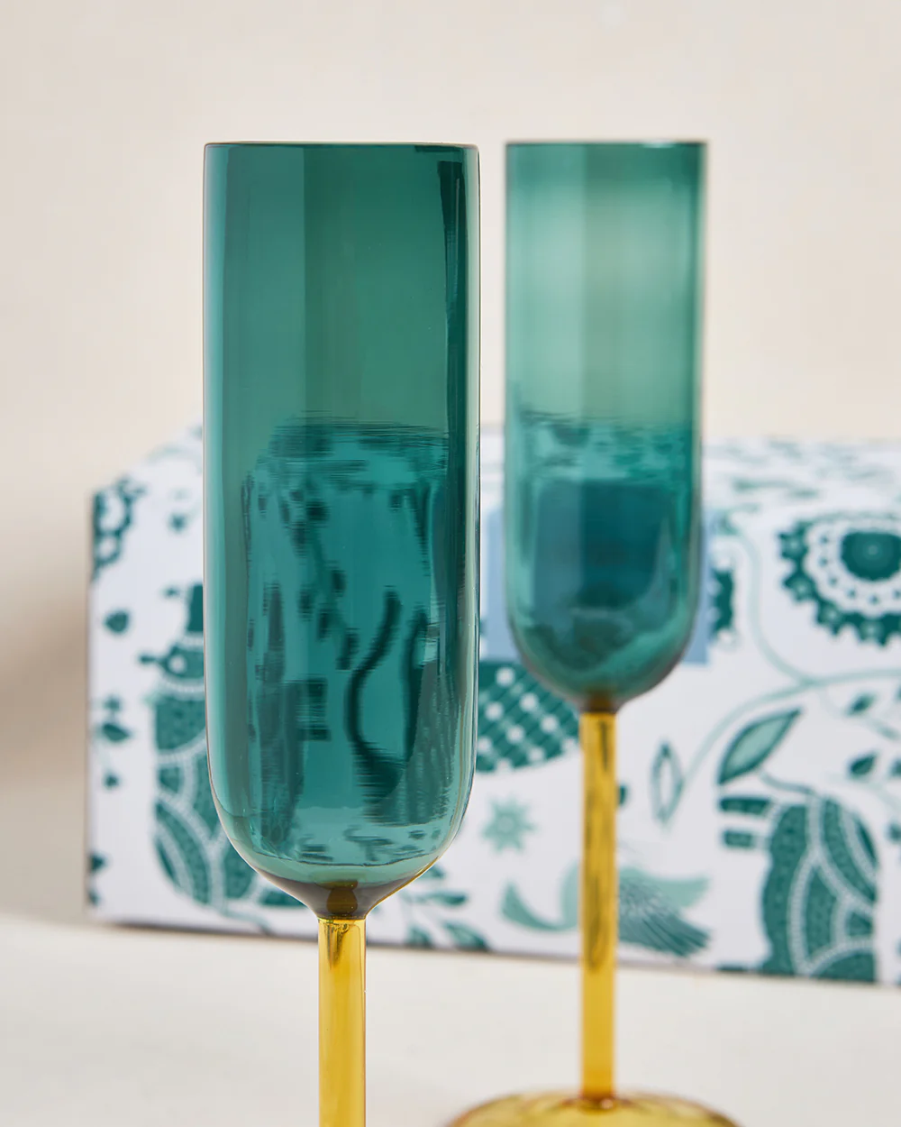 Cove Flute Glass Gift Set - Set of 2 | 270 ml | Summer Serenade - Image 4