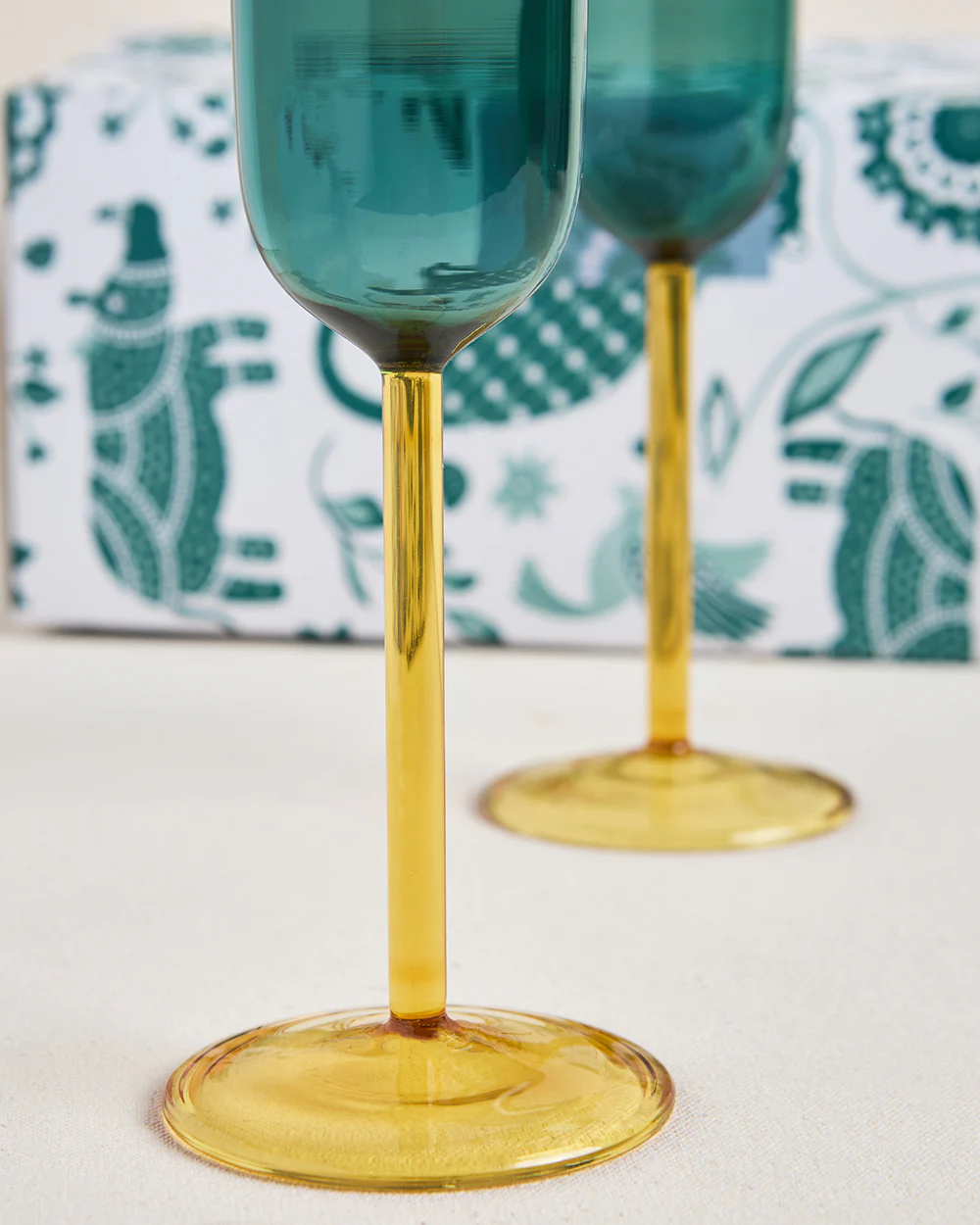 Cove Flute Glass Gift Set - Set of 2 | 270 ml | Summer Serenade - Image 5