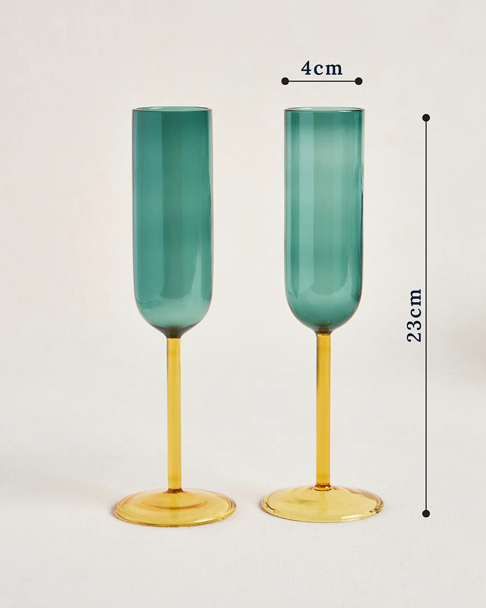 Cove Flute Glass Gift Set - Set of 2 | 270 ml | Summer Serenade - Image 7