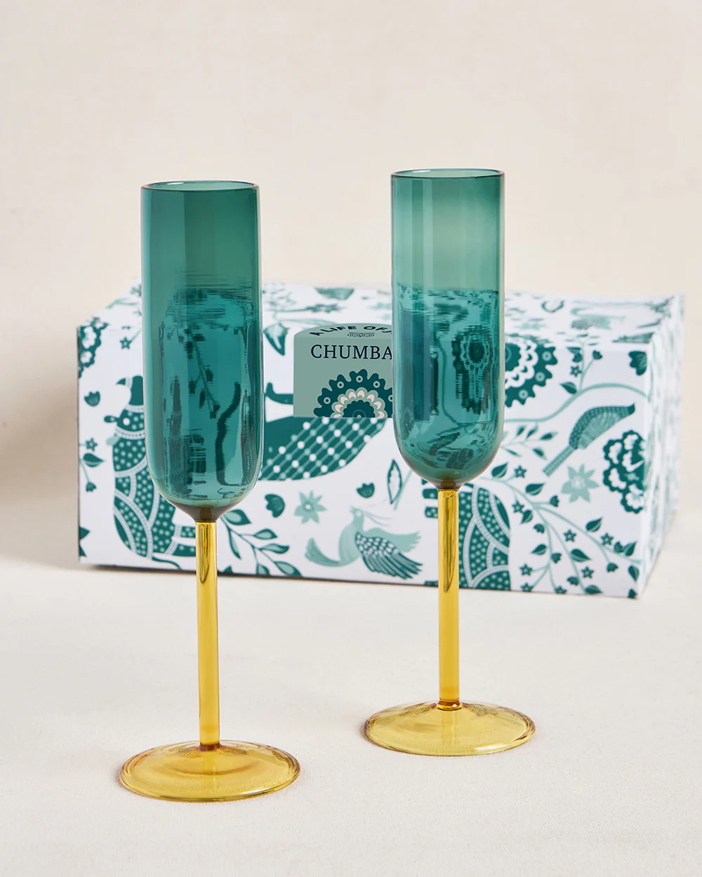 Cove Flute Glass Gift Set - Set of 2 | 270 ml | Summer Serenade - Image 8