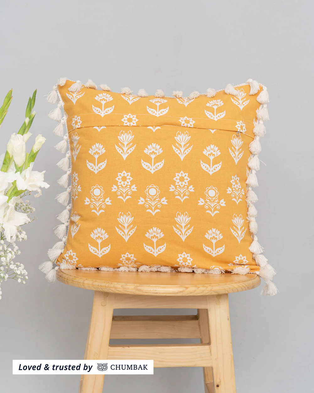 Dahilia Cushion Cover - Yellow, 16"