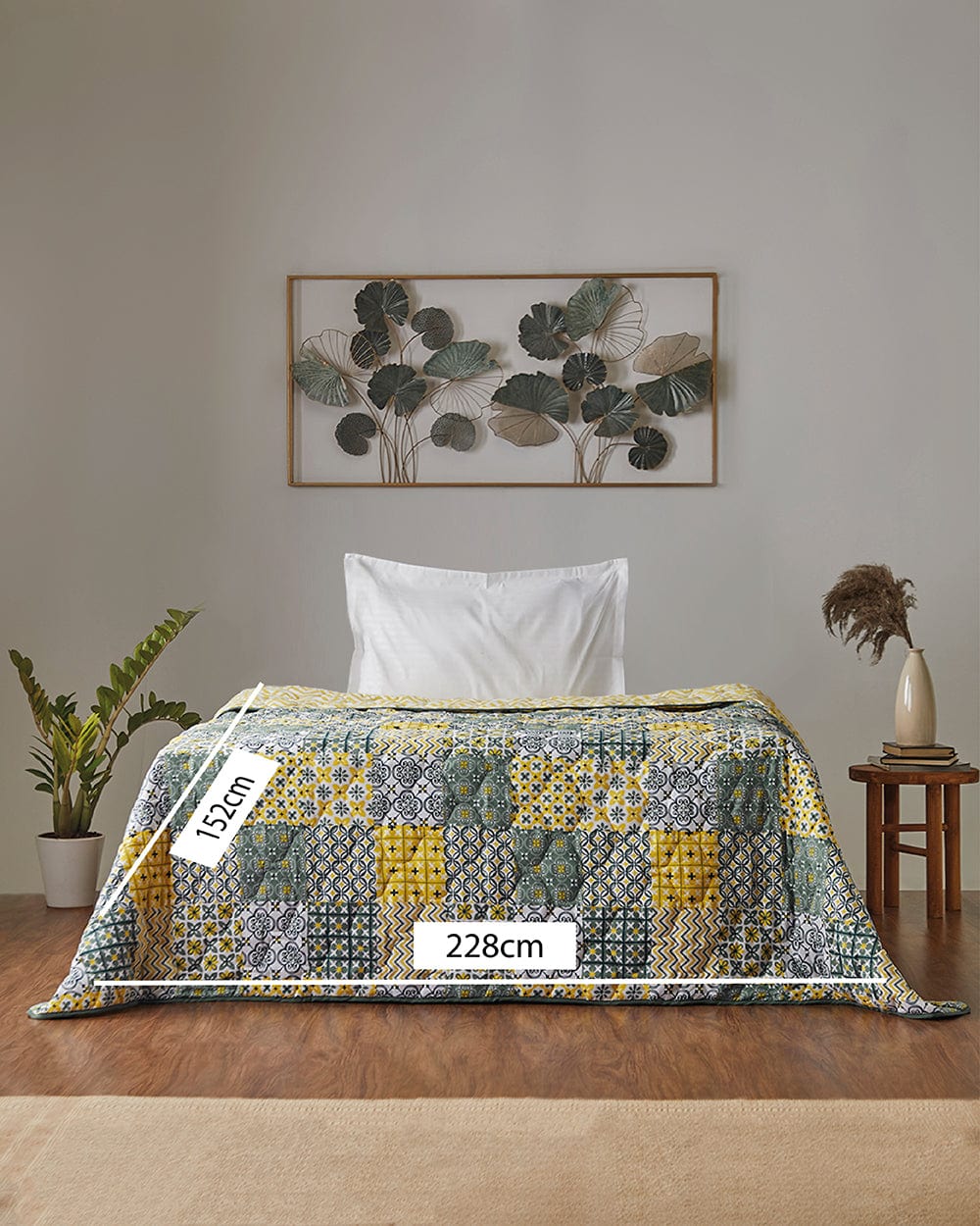 Egypt Patchwork Yellow Comforter- Single Bed - Image 6