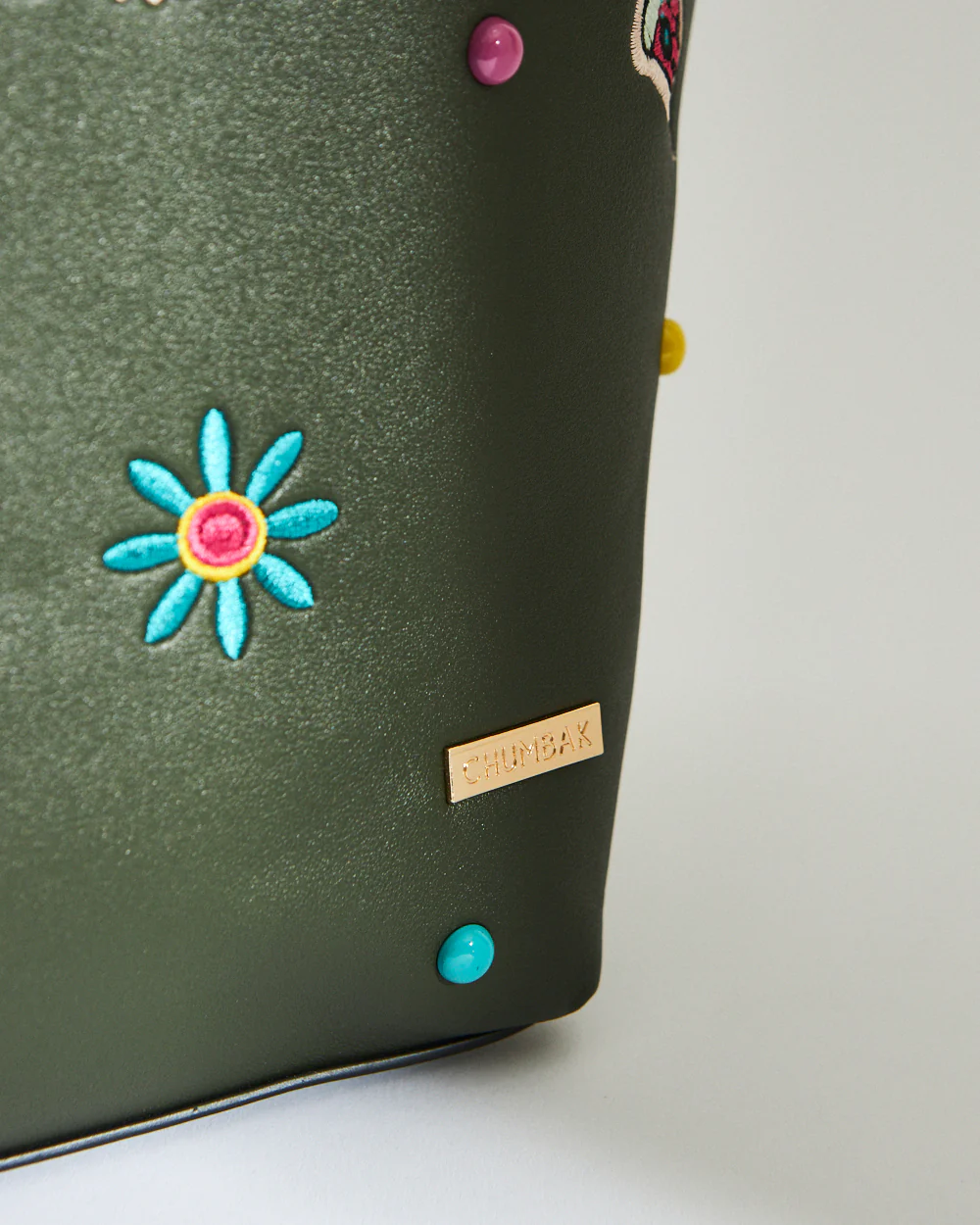Embroidered Tote | Travel Patches - Tan - Image 6