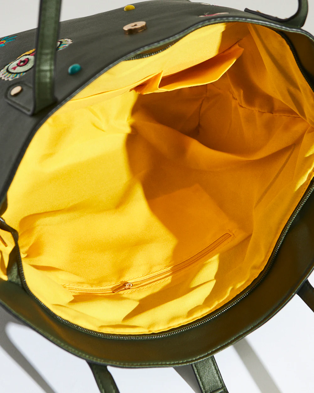 Embroidered Tote | Travel Patches - Tan - Image 8