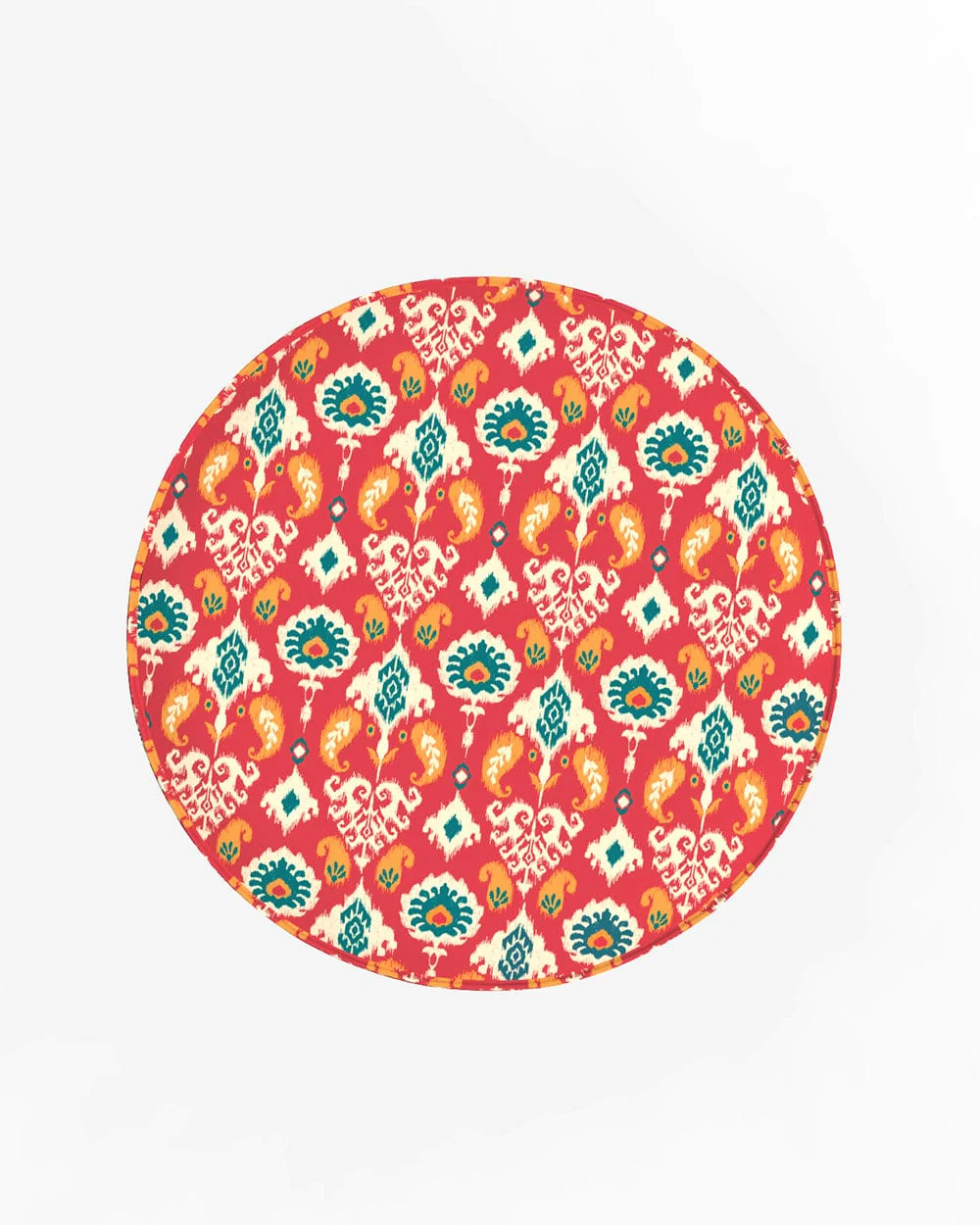 English Cafe Stool - Red Ikkat - Image 5