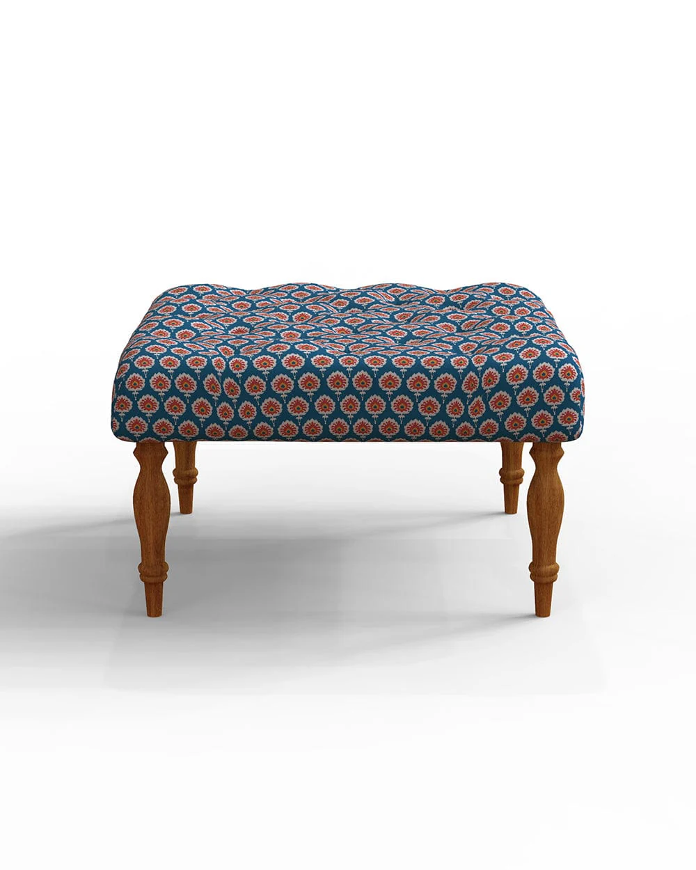 English Ottoman - Blue Ikkat - Image 2