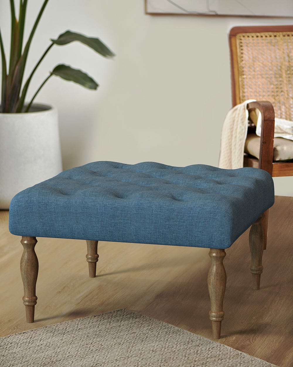 English Ottoman - Sailor Blue