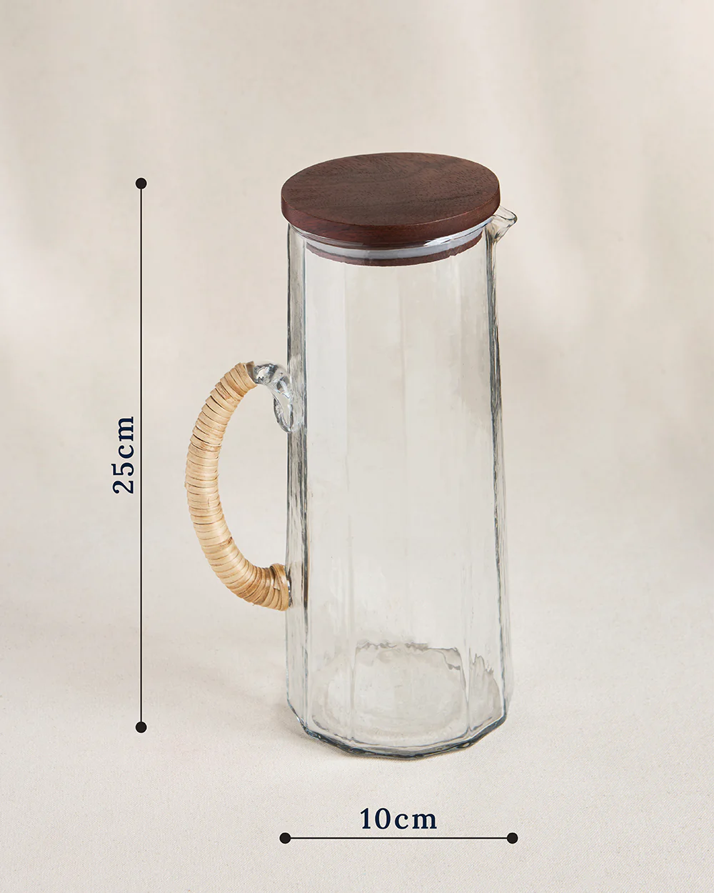 Farmhouse Glass Pitcher with Lid, 1250ml| Summer Serenade - Image 4