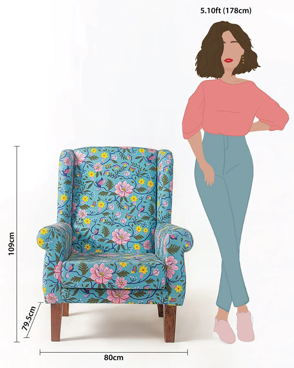 The Begum Wing Chair - Spring Bloom - Image 7
