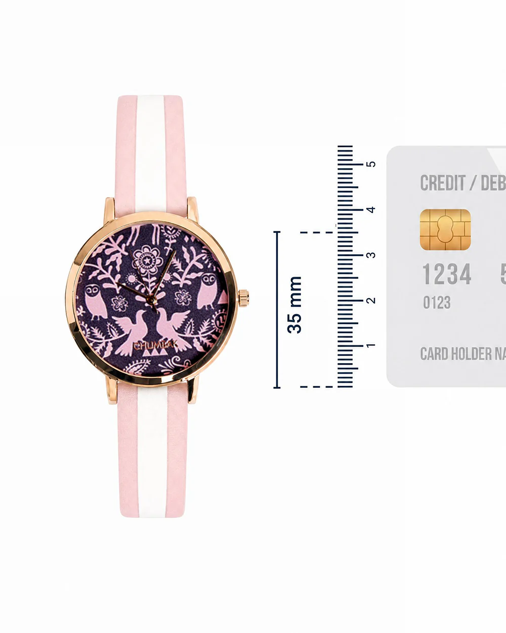 TEAL by Chumbak Floral Birds Wrist Watch- Pink - Image 5