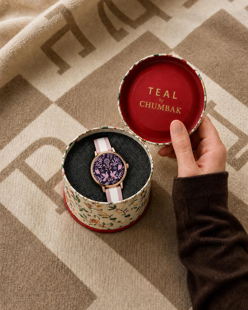 TEAL by Chumbak Floral Birds Wrist Watch- Pink - Image 7