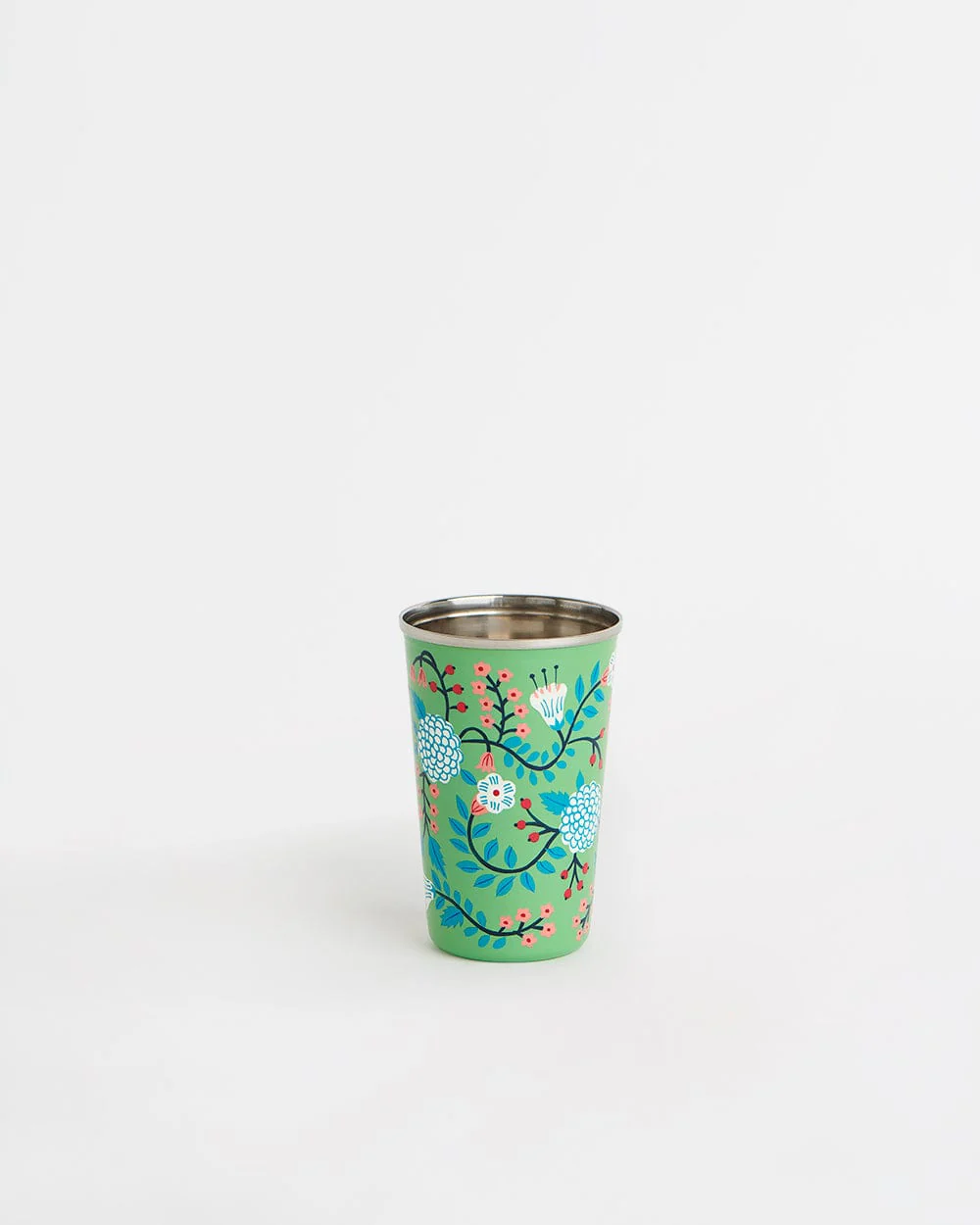 Green Floral Steel Tumbler Large - Image 2
