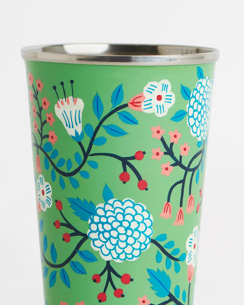 Green Floral Steel Tumbler Large - Image 4