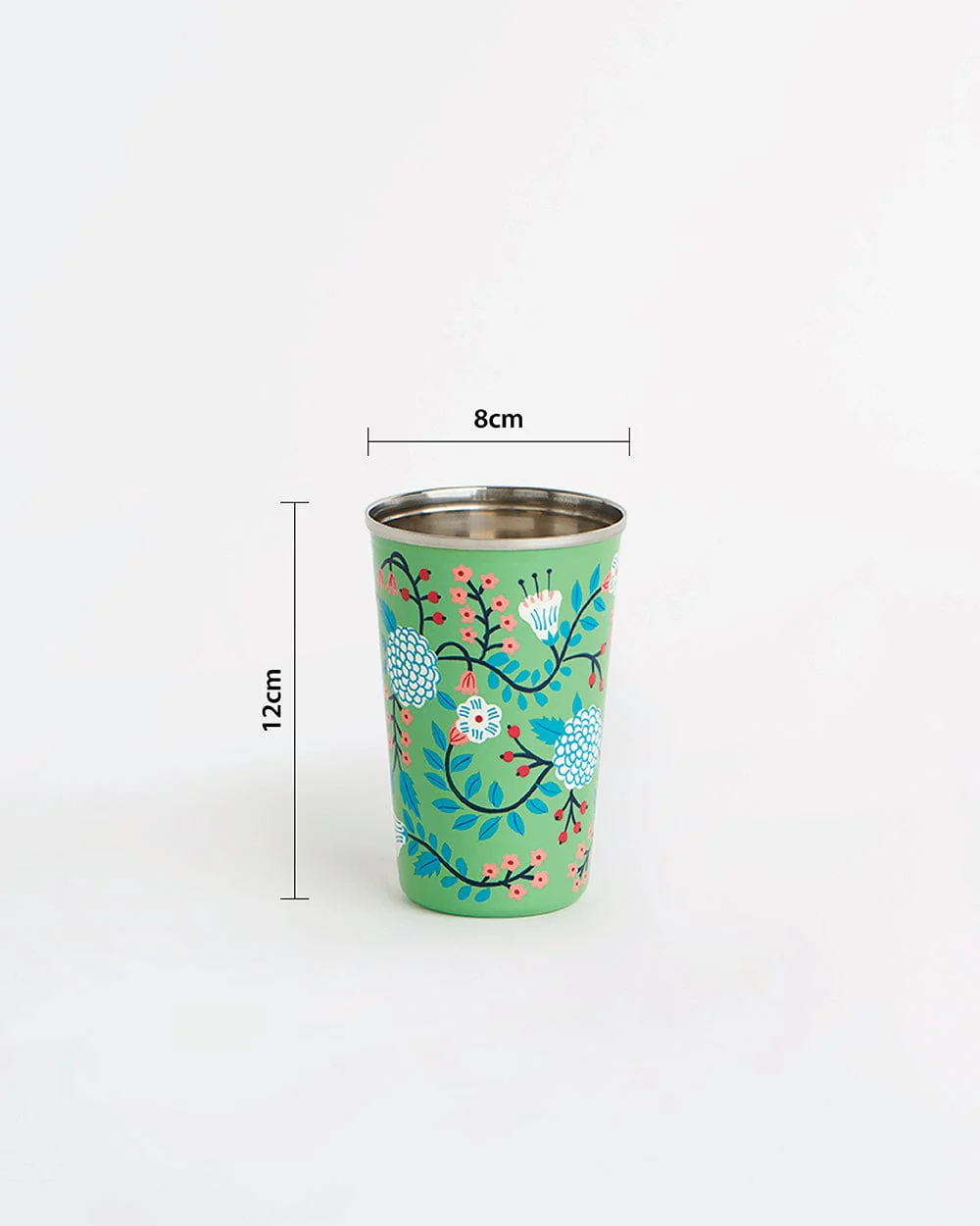 Green Floral Steel Tumbler Large - Image 5