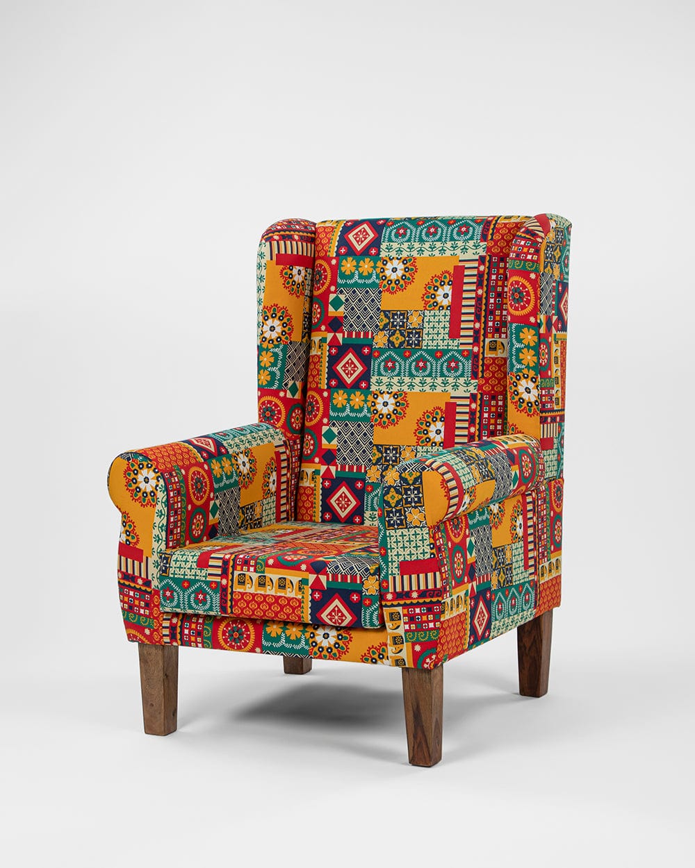 The Begum Wing Chair -Floral Swirls - Image 3