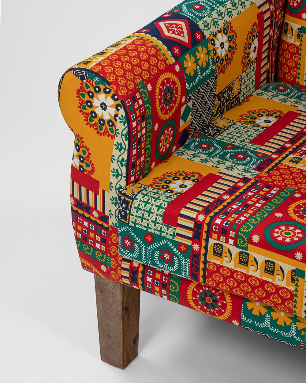 The Begum Wing Chair -Floral Swirls - Image 4