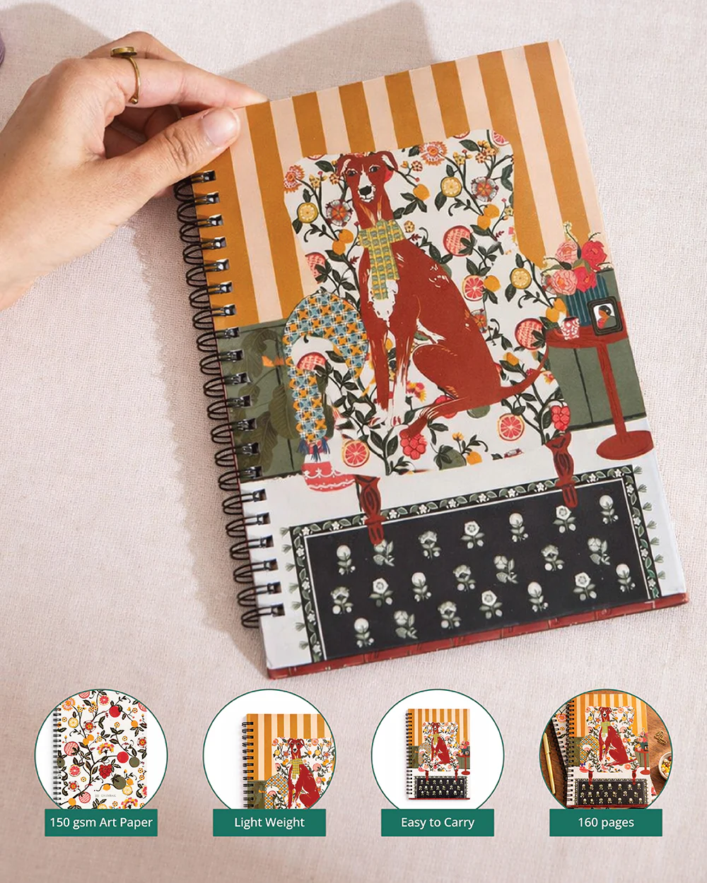 Florentine Hound Notebook | Citrus Zest - Image 2