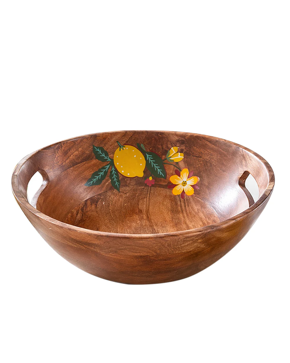 Florentine Wooden  Serving Bowl, 9"| Citrus Zest - Image 3