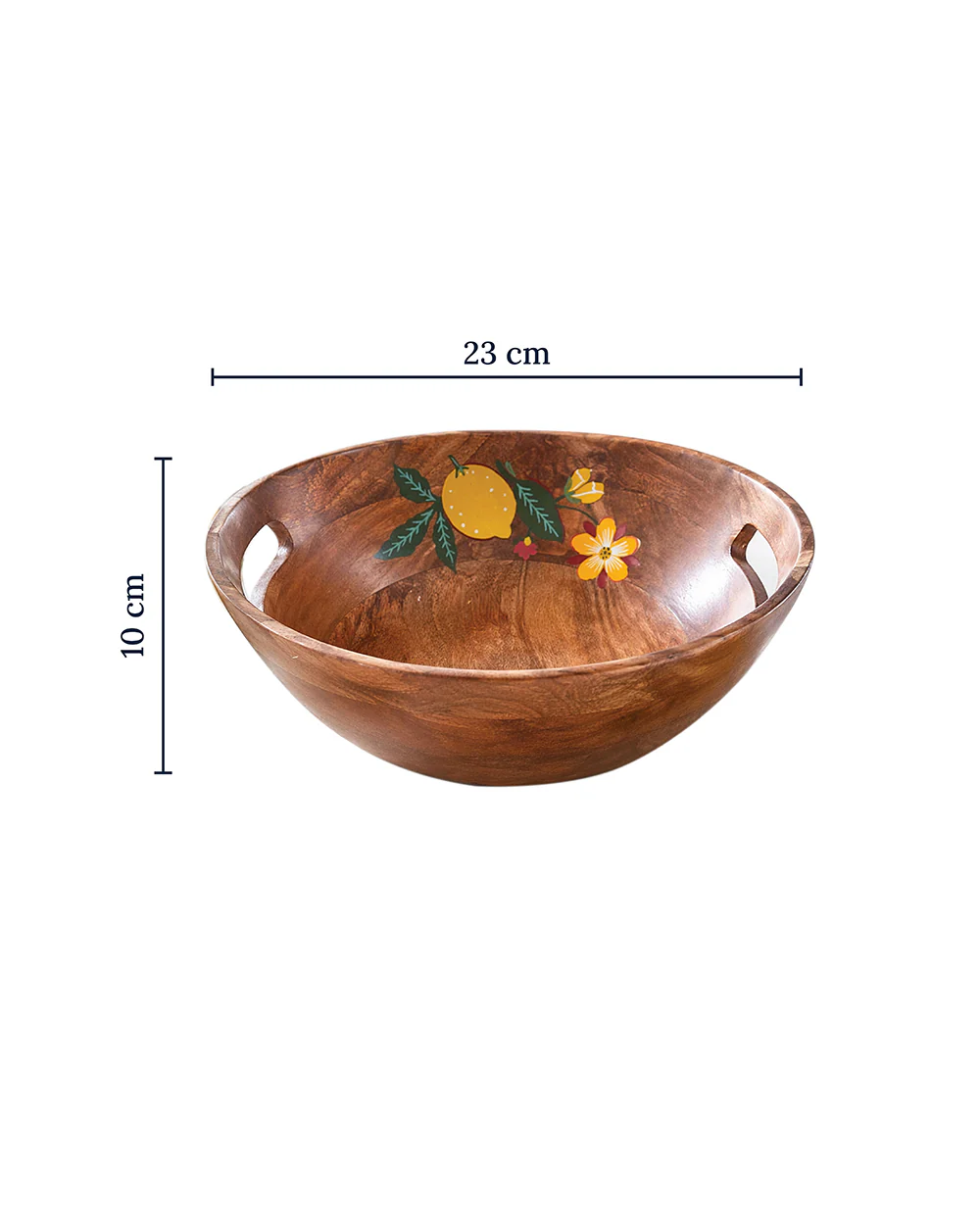 Florentine Wooden  Serving Bowl, 9"| Citrus Zest - Image 4