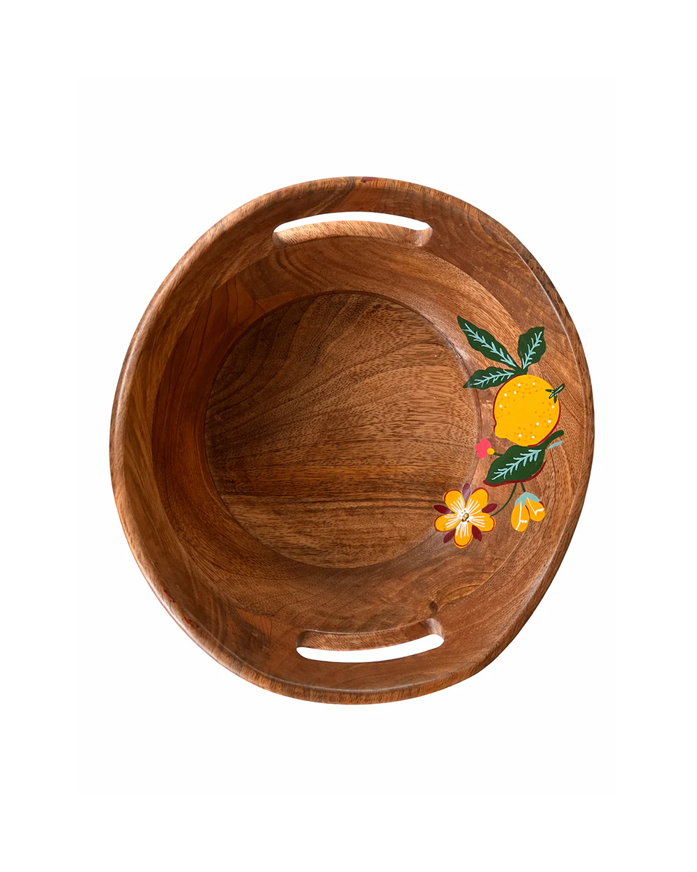 Florentine Wooden  Serving Bowl, 9"| Citrus Zest - Image 5