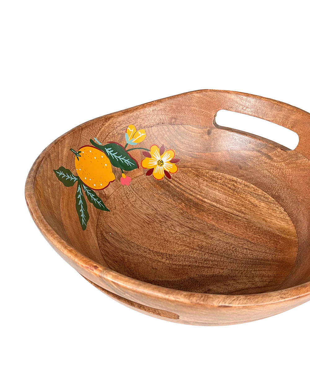 Florentine Wooden  Serving Bowl, 9"| Citrus Zest - Image 6