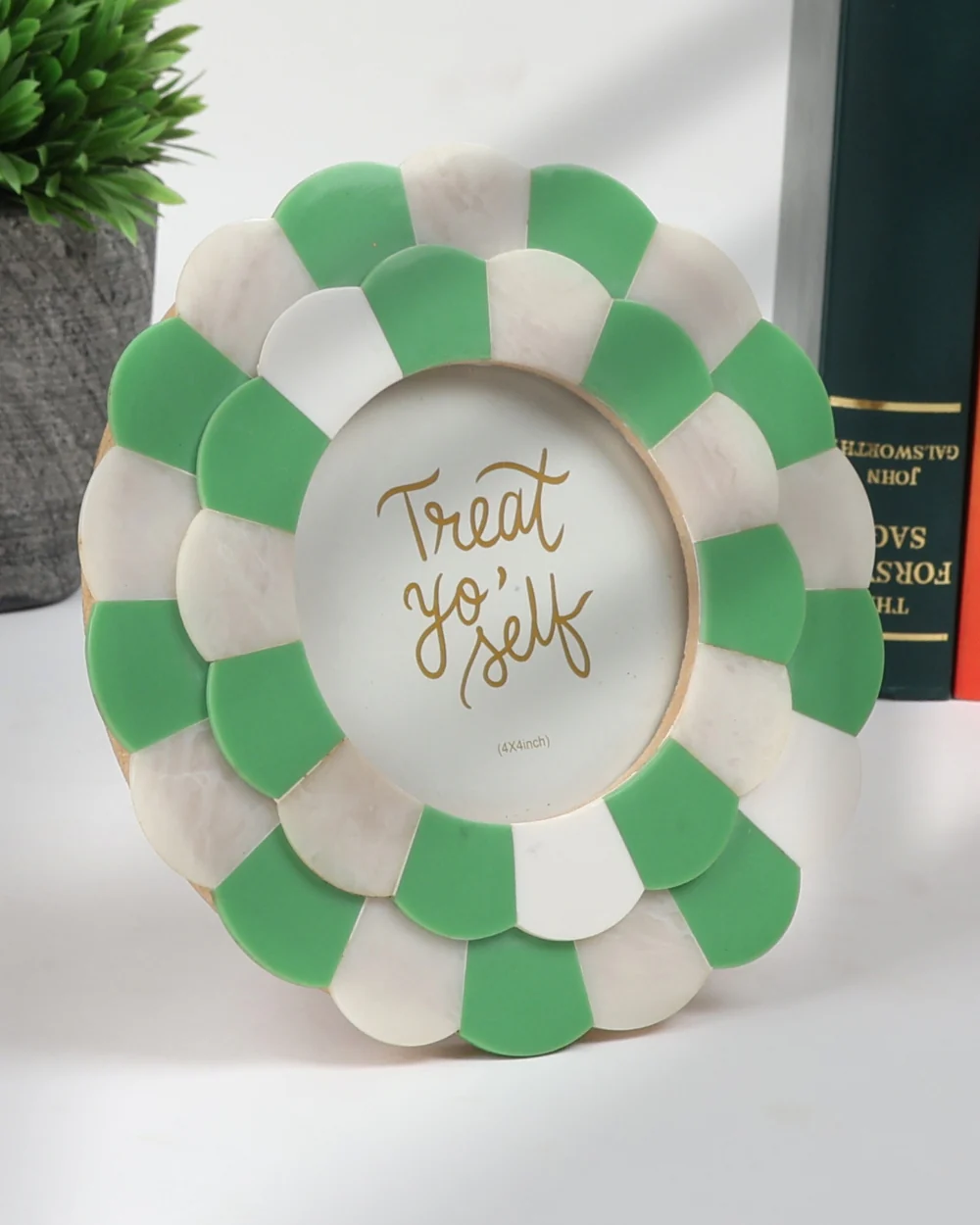Flower Power Photo Frame, Green - Image 2