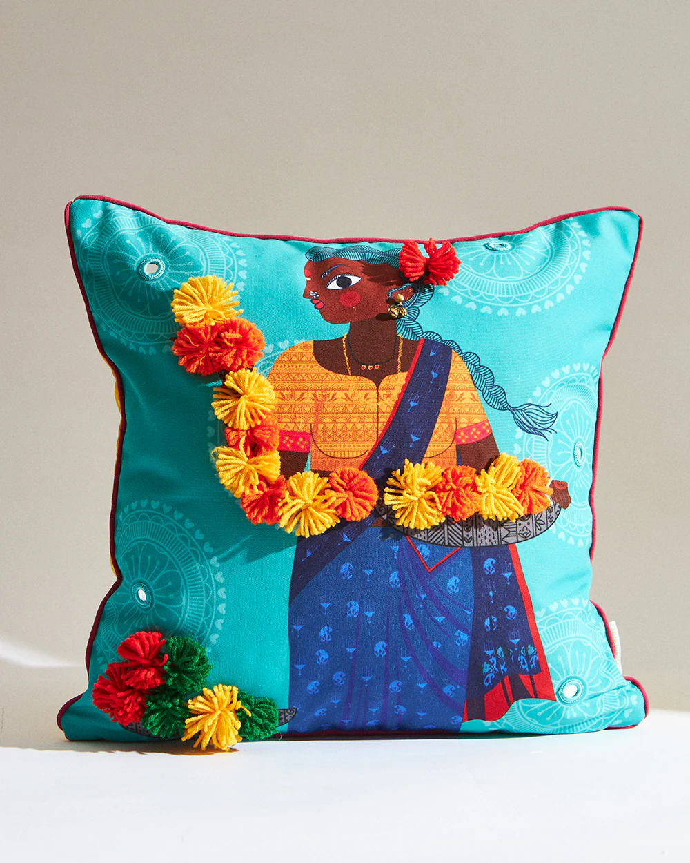 Flower Lady Cushion Cover - Image 2