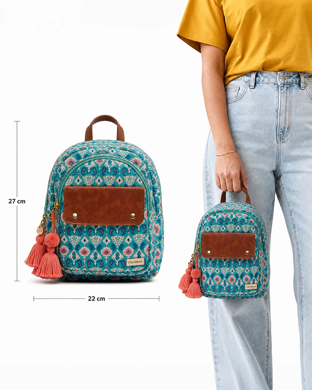 Folk Art Ikat Mini Backpack - Image 4