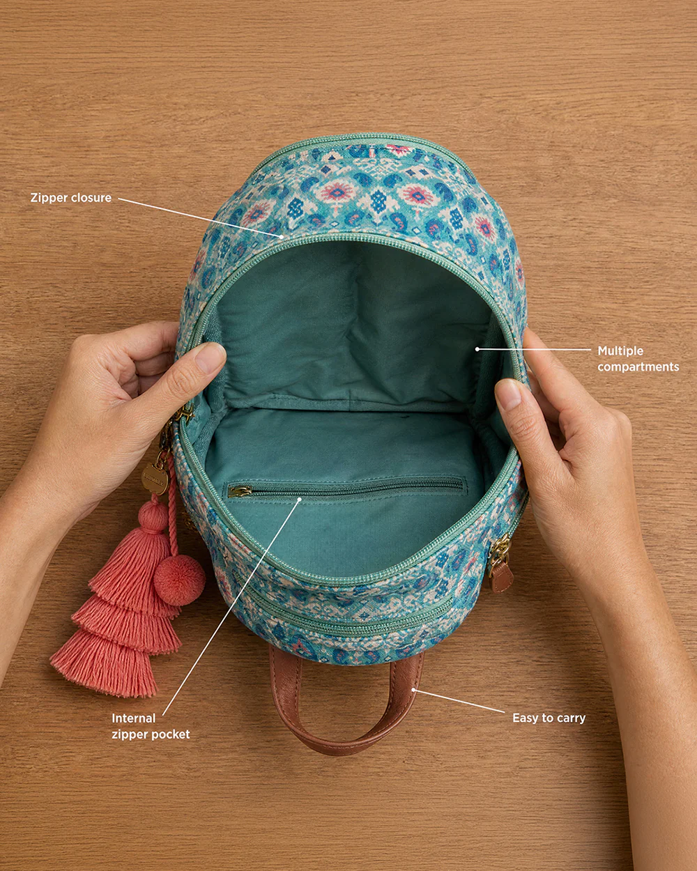 Folk Art Ikat Mini Backpack - Image 5