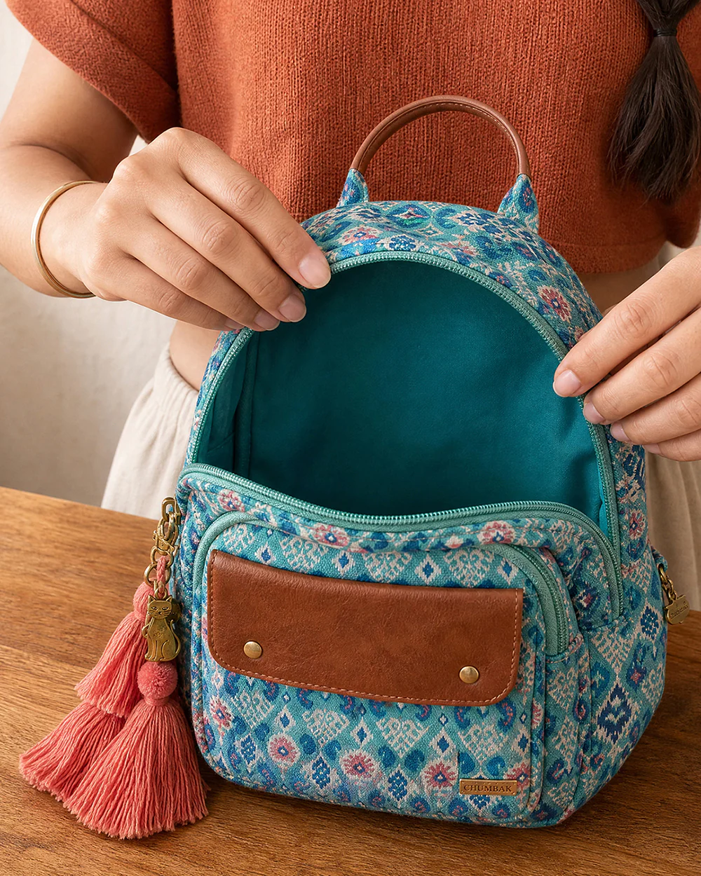 Folk Art Ikat Mini Backpack - Image 7