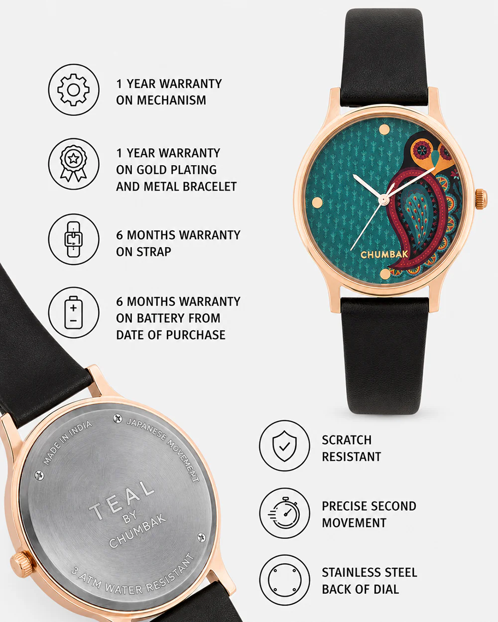 TEAL by Chumbak Folksy Owl Wrist Watch - Image 6