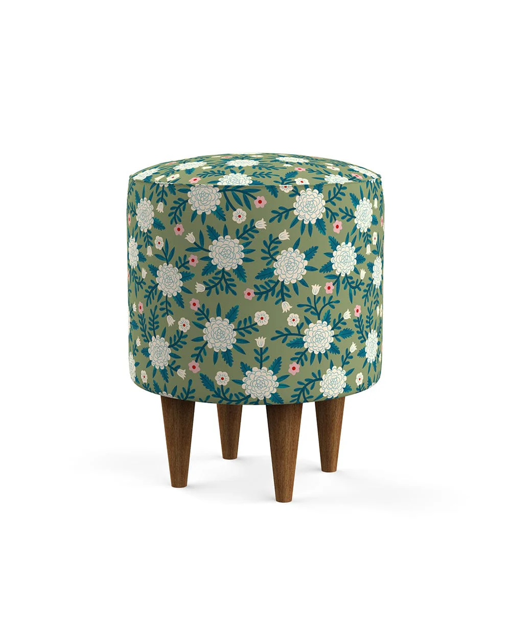 French Pouffe - Spring Marigold Green - Image 3