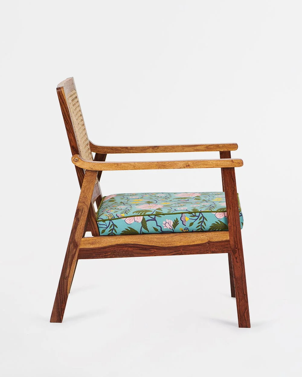 French Rattan Arm Chair -Spring Bloom - Image 4