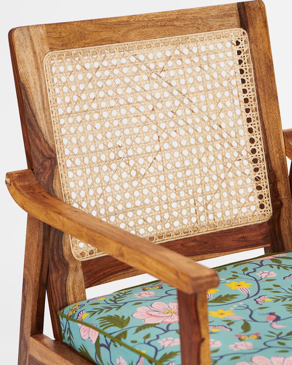 French Rattan Arm Chair -Spring Bloom - Image 6