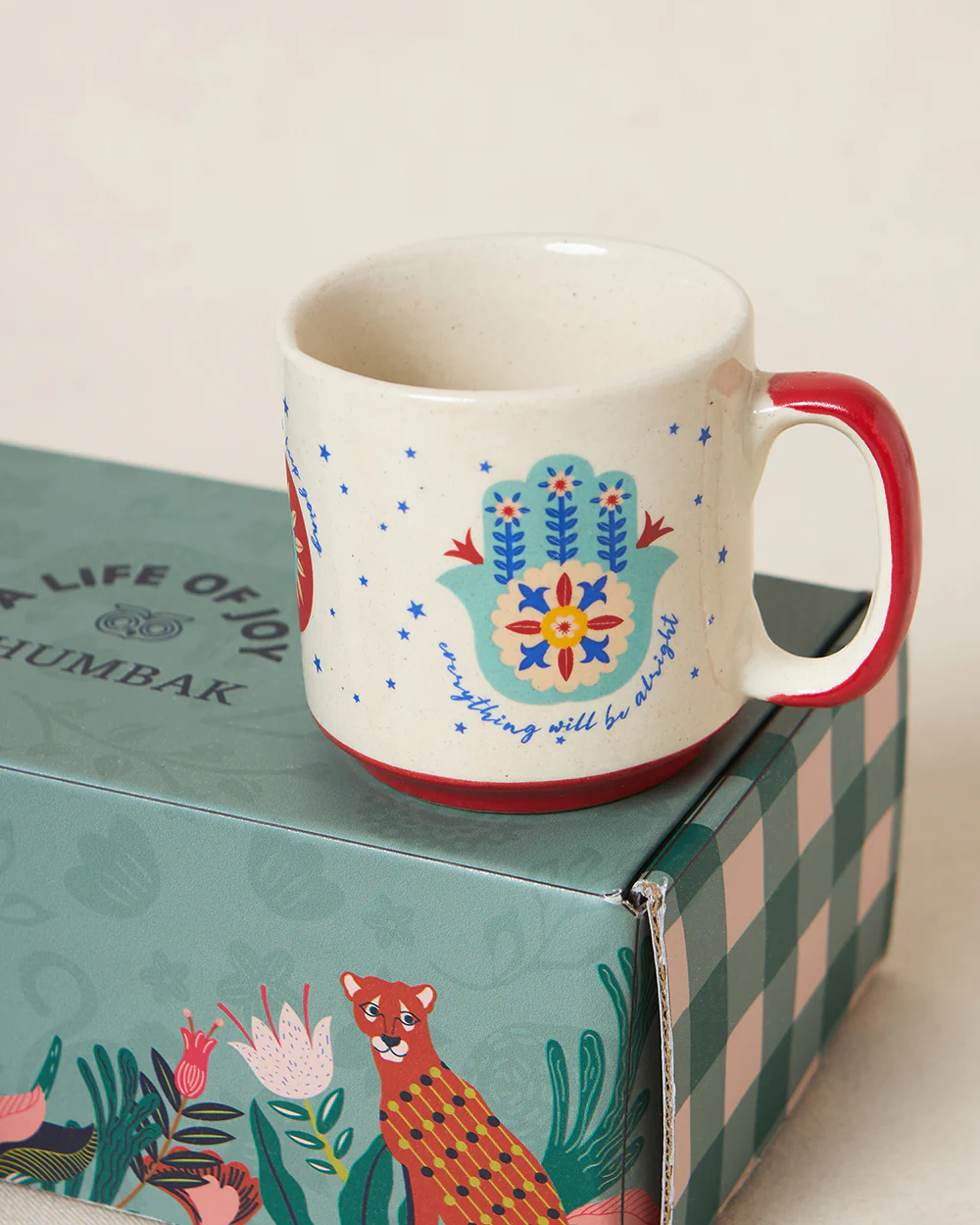 Hamsa Mugs Duo , Gift Set of 2 | Comes in a Gift Box - Image 2