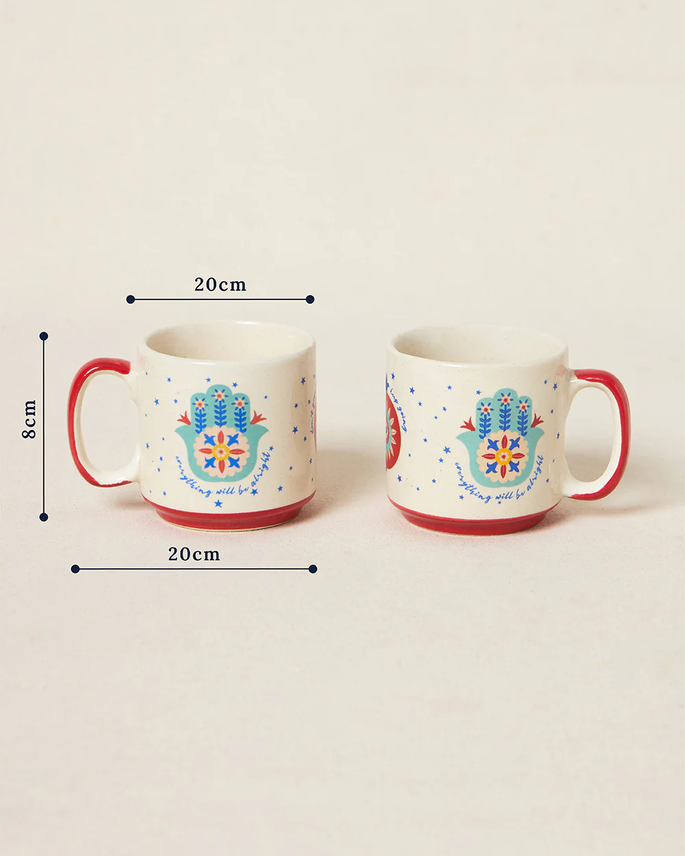 Hamsa Mugs Duo , Gift Set of 2 | Comes in a Gift Box - Image 5