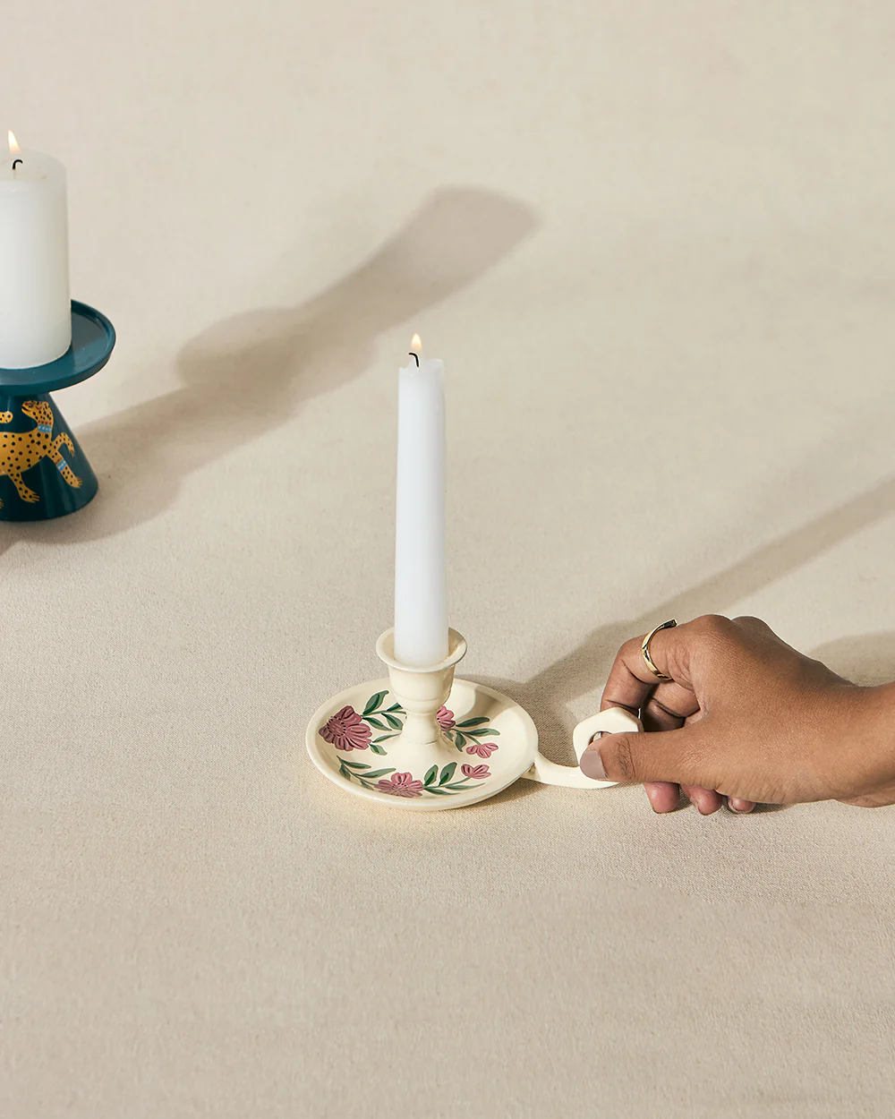 Wildflower Candle Stand, Hand-painted | Lost in Paradise