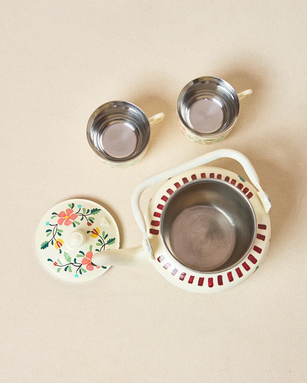 Hangul Hand-Painted Kahwah Kettle & Mugs Set | Kashmir Trails - Image 7