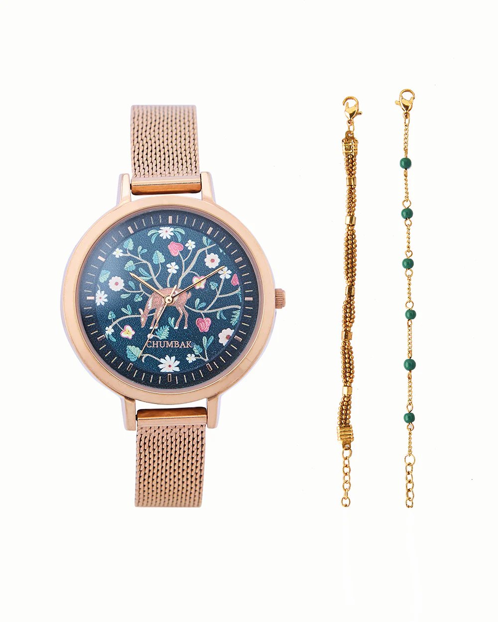 Hangul Mesh Strap Watch with Bracelet Set | Kashmir Trails - Image 2