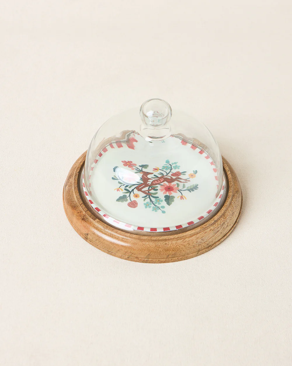 Hangul Wooden Cake Cloche, 8" dia | Kashmir Trails - Image 2