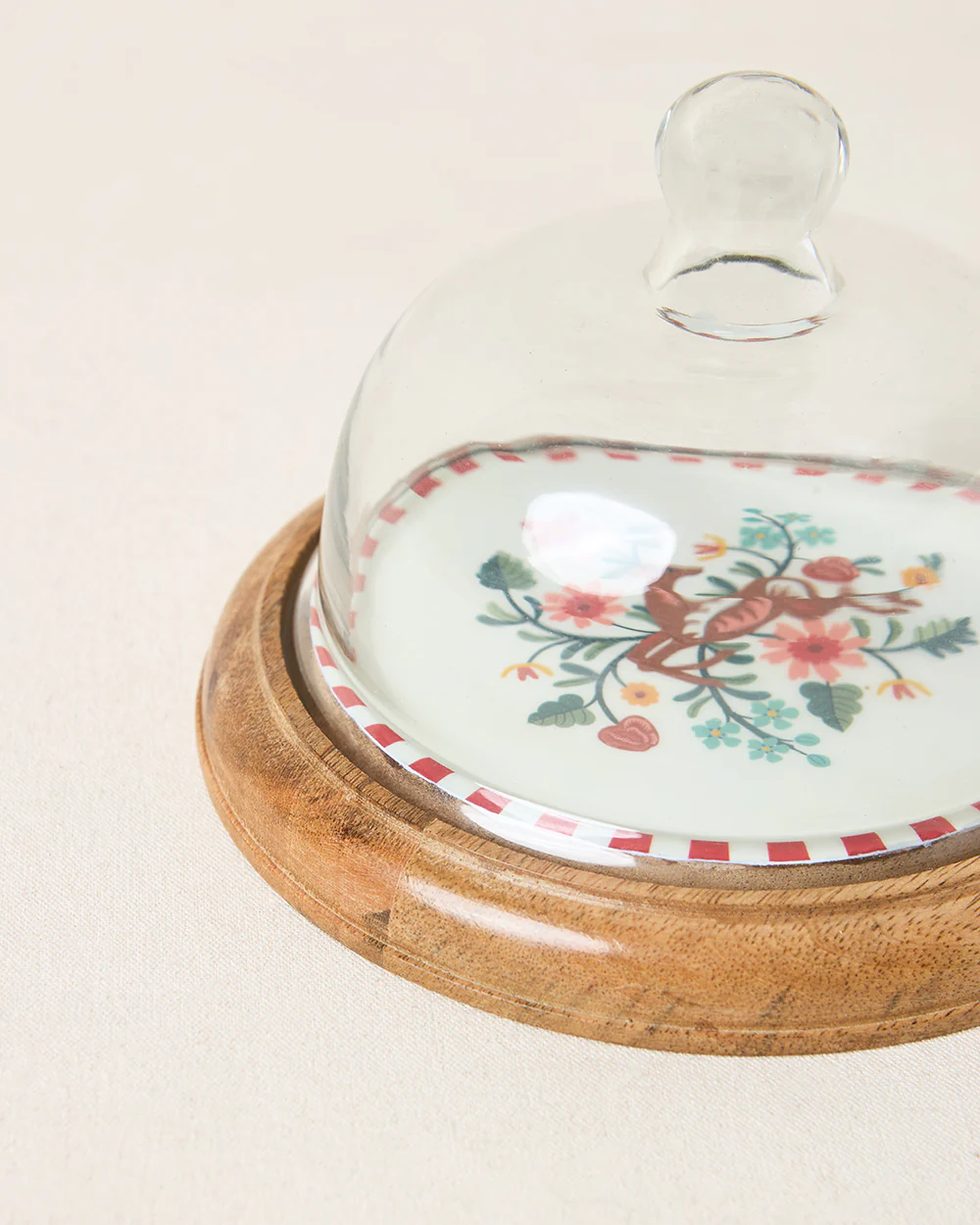 Hangul Wooden Cake Cloche, 8" dia | Kashmir Trails - Image 4