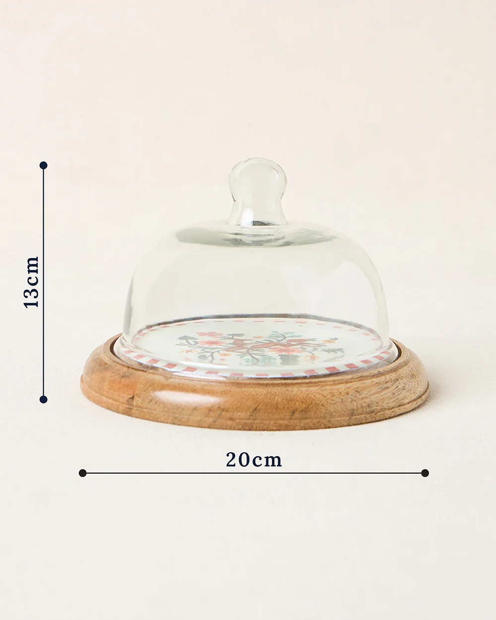 Hangul Wooden Cake Cloche, 8" dia | Kashmir Trails - Image 5
