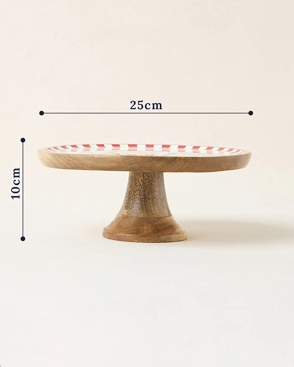 Hangul Wooden Cake Stand, 10" dia | Kashmir Trails - Image 5