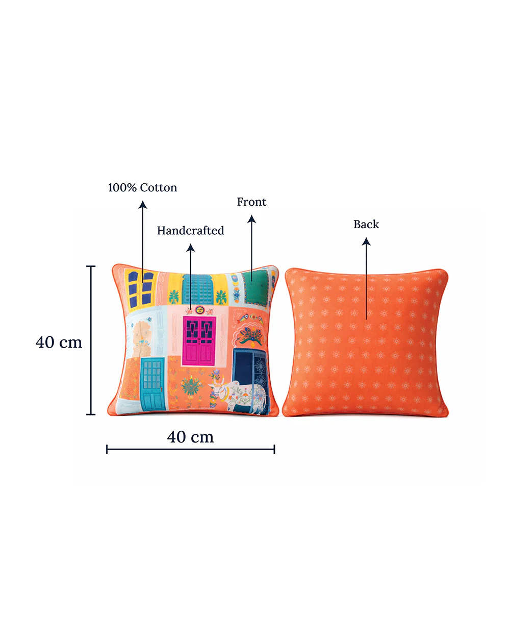 Haveli Windows Cushion Cover | Citrus Zest - Image 9