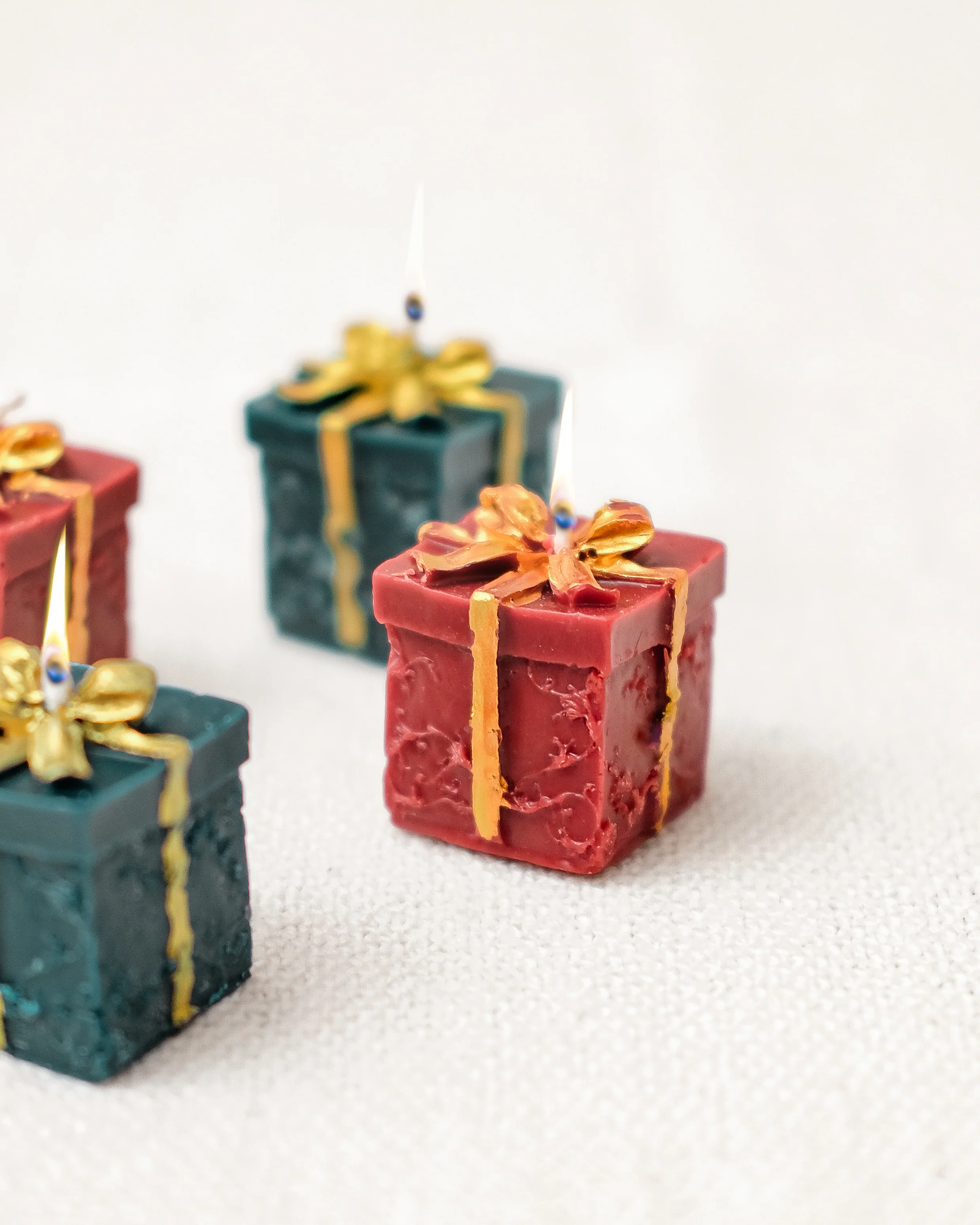 Holiday Glow Gift Shaped Candles | Set of 2 - Image 3